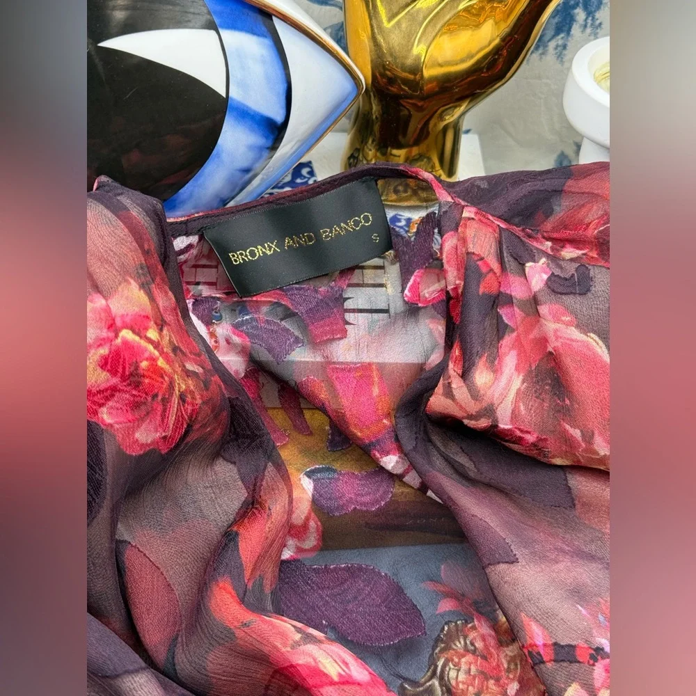 🆕 BRONX & BANCO 🧿 NWOT Bedouin Coastal Mini Dress, Rose Burnout - Sz S US 4 - Picture 15 of 17